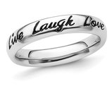 Sterling Silver Enameled Live Laugh Love Band Ring